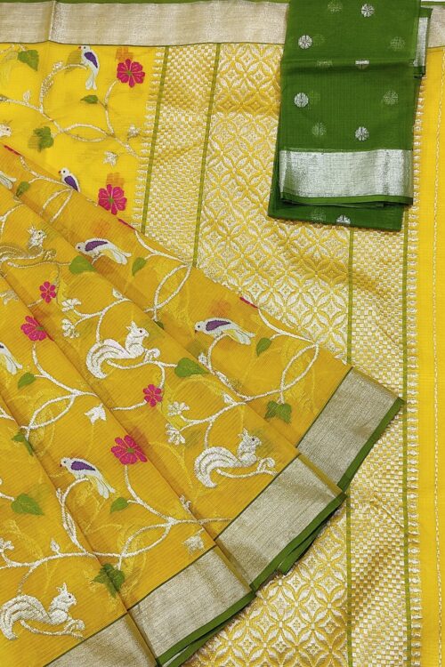 PURE ALL OVER JAAL ZARIKOTA HANDLOOM SAREE WITH BLOUSE_J425