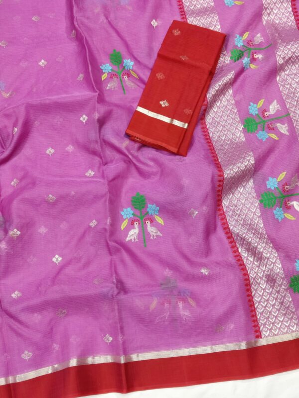 PURE ZARIKOTA HANDLOOM BUTA SAREE WITH BLOUSE B1105 - Image 2