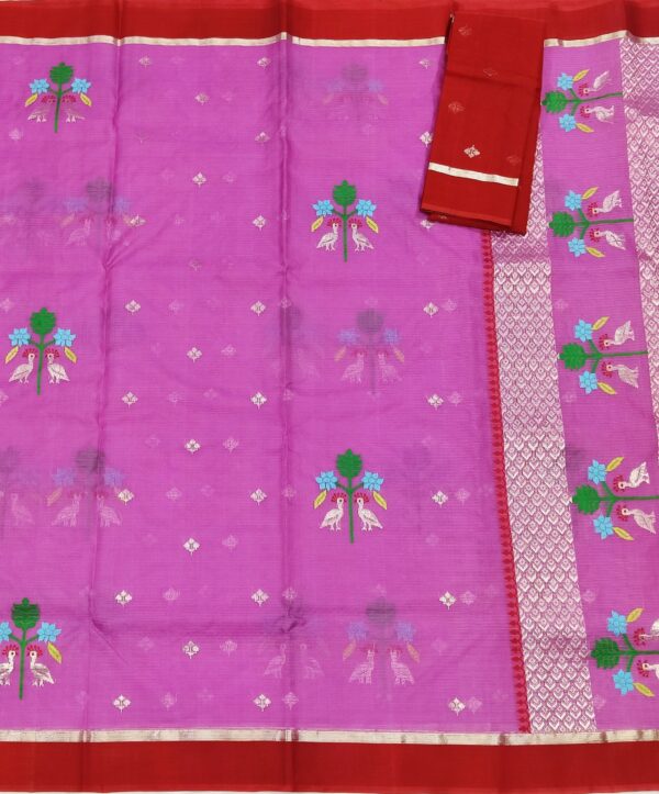 PURE ZARIKOTA HANDLOOM BUTA SAREE WITH BLOUSE B1105 - Image 3