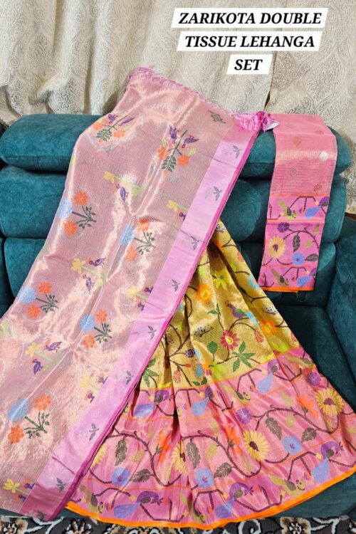 PURE ZARIKOTA HANDLOOM LEHANGA MATERIAL SET – L138