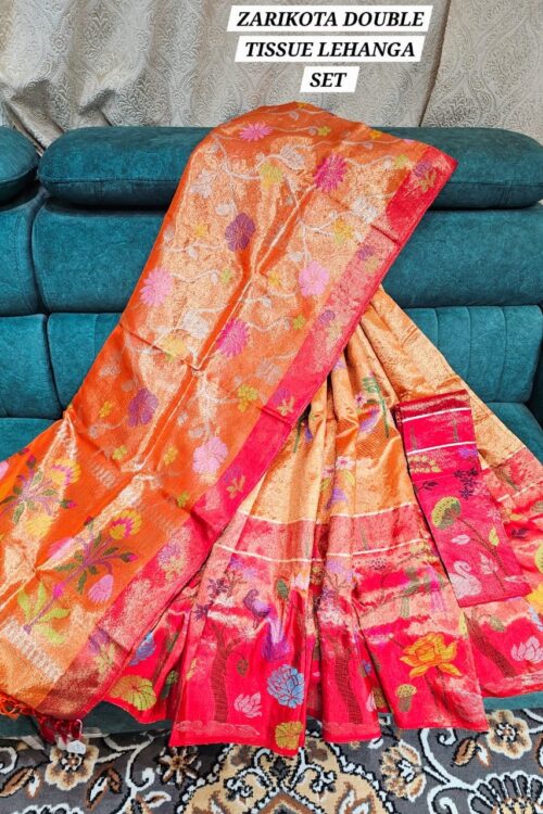 PURE ZARIKOTA HANDLOOM LEHANGA MATERIAL SET – L141