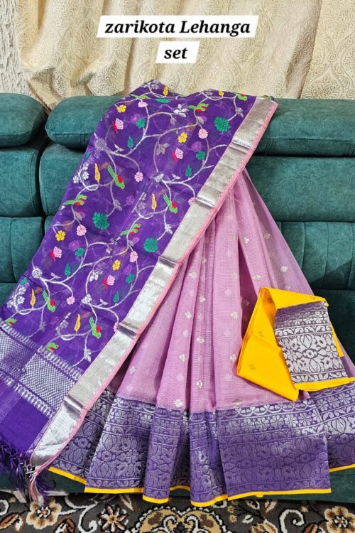 PURE ZARIKOTA HANDLOOM LEHANGA MATERIAL SET – L142
