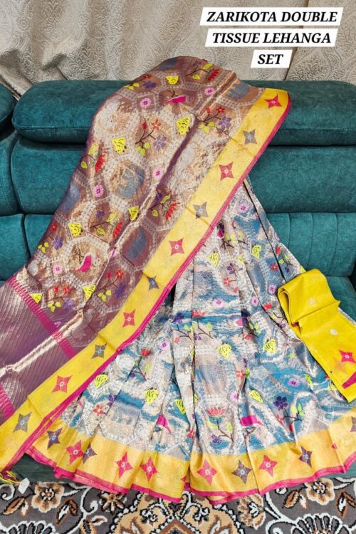 PURE ZARIKOTA HANDLOOM LEHANGA MATERIAL SET – L143