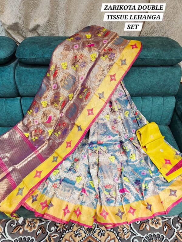 PURE ZARIKOTA HANDLOOM LEHANGA MATERIAL SET - L143