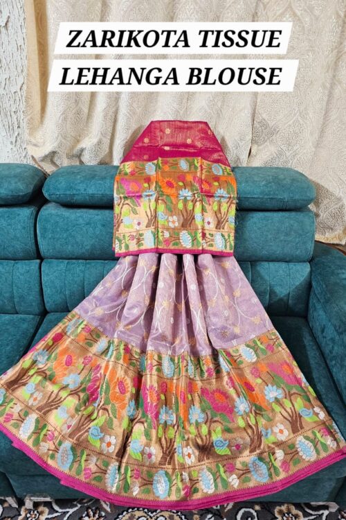 PURE ZARIKOTA HANDLOOM LEHANGA MATERIAL SET – L144