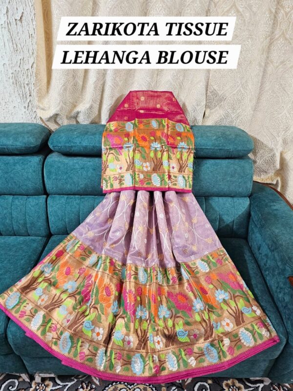 PURE ZARIKOTA HANDLOOM LEHANGA MATERIAL SET - L144