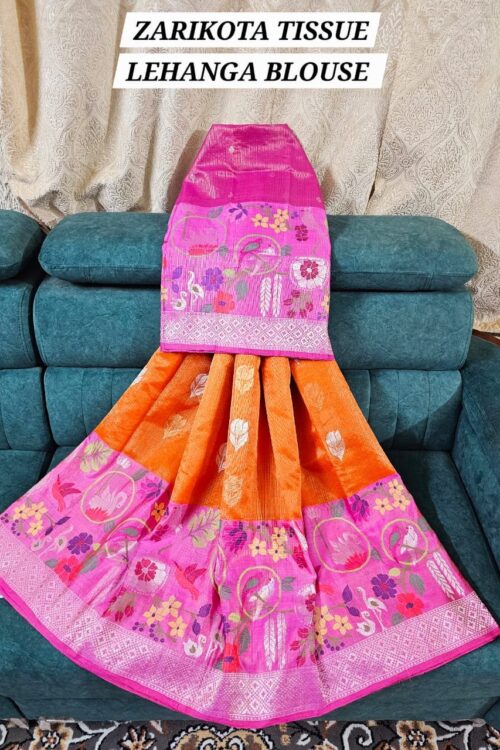 PURE ZARIKOTA HANDLOOM LEHANGA MATERIAL SET – L145