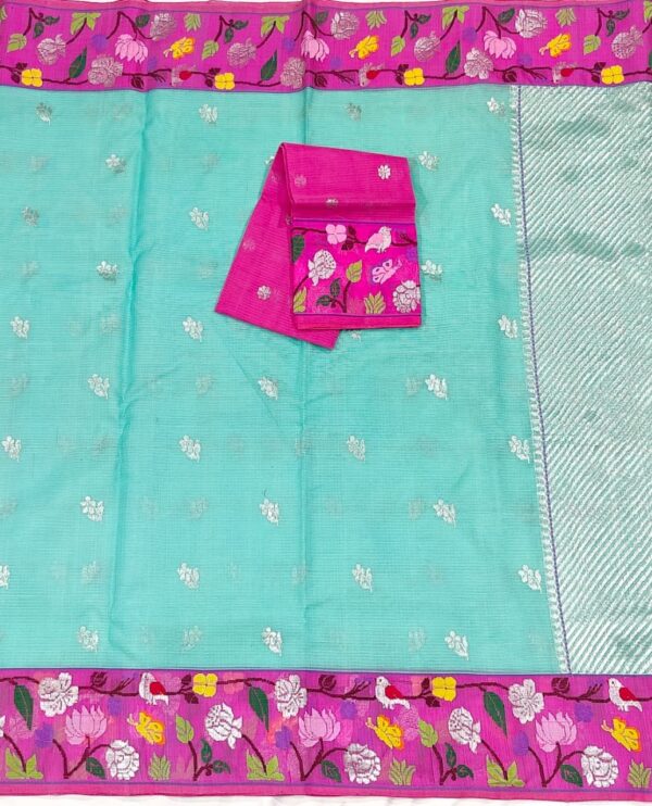 PURE BOTH SIDE PAITHANI BORDER ZARIKOTA HANDLOOM SAREE S-99 - Image 3
