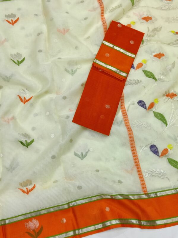 PURE ZARIKOTA HANDLOOM BUTA SAREE WITH BLOUSE B1231 - Image 2