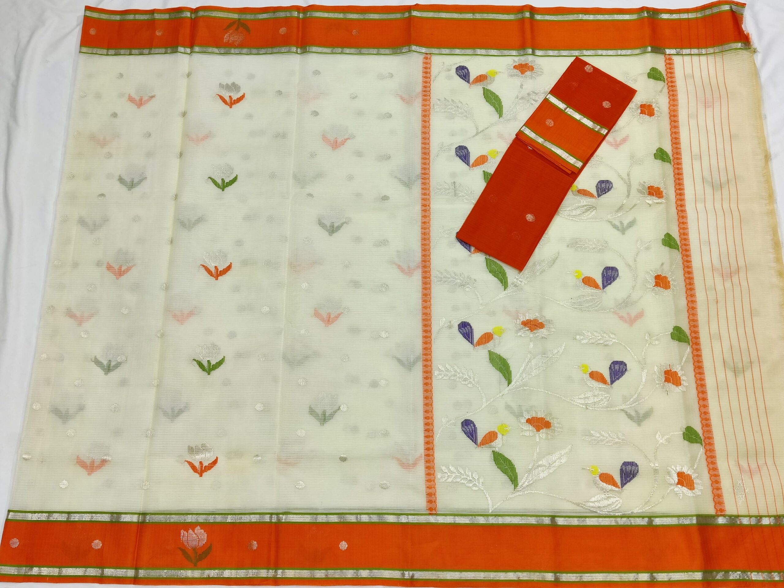 PURE ZARIKOTA HANDLOOM BUTA SAREE WITH BLOUSE B1231 - Image 4