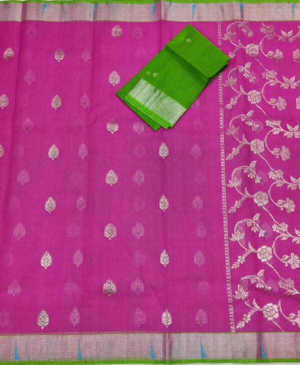 PURE ZARIKOTA HANDLOOM BUTA SAREE WITH BLOUSE B1117 - Image 3