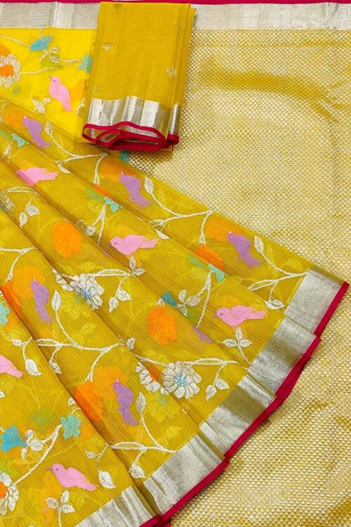 PURE ALL OVER JAAL ZARIKOTA HANDLOOM SAREE WITH BLOUSE_J428