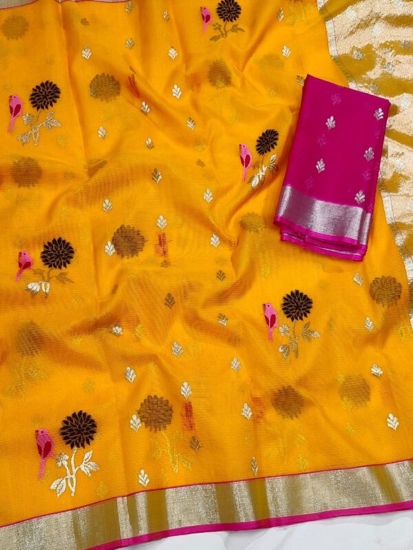 PURE ZARIKOTA HANDLOOM BUTA SAREE WITH BLOUSE B1120 - Image 2