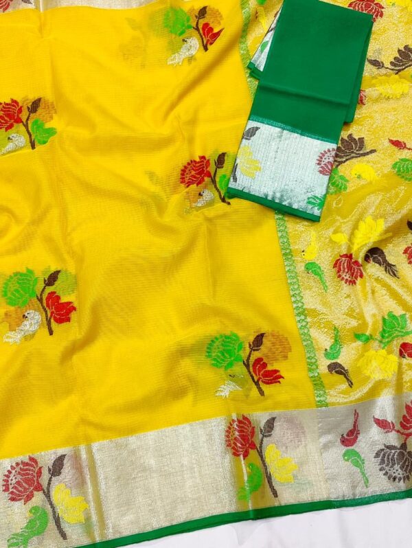 PURE ZARIKOTA HANDLOOM BUTA SAREE WITH BLOUSE B1119 - Image 2