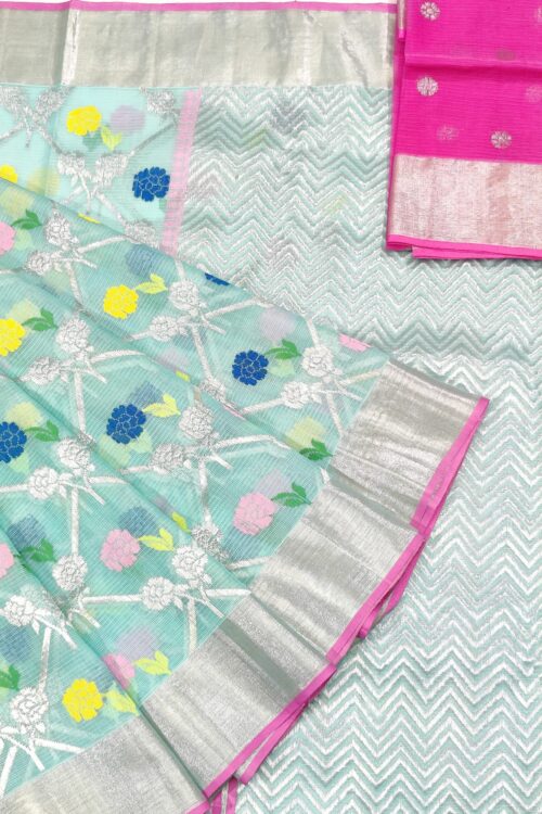 PURE ALL OVER JAAL ZARIKOTA HANDLOOM SAREE WITH BLOUSE_J429