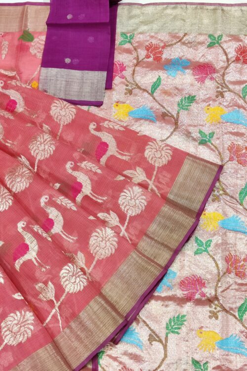 PURE ALL OVER JAAL ZARIKOTA HANDLOOM SAREE WITH BLOUSE_J433