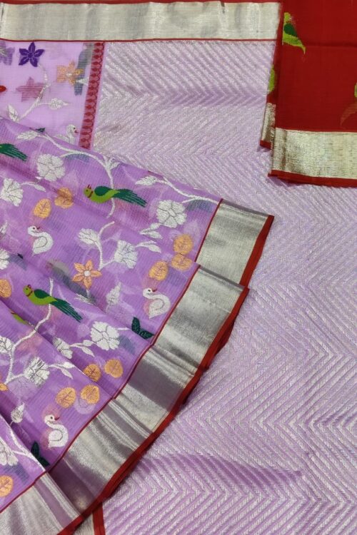 PURE ALL OVER JAAL ZARIKOTA HANDLOOM SAREE WITH BLOUSE_J434