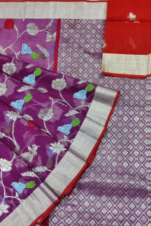 PURE ALL OVER JAAL ZARIKOTA HANDLOOM SAREE WITH BLOUSE_J435