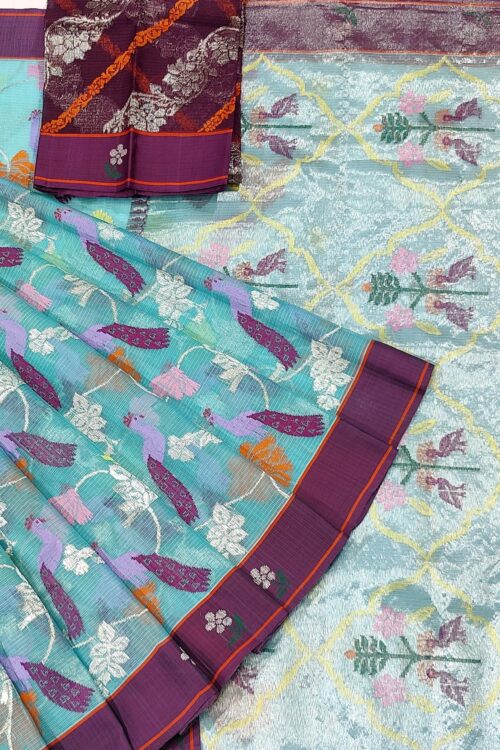 PURE ALL OVER JAAL ZARIKOTA HANDLOOM SAREE WITH BLOUSE_J436