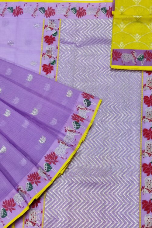 PURE BOTH SIDE PAITHANI BORDER SAREE WITH ALL OVER JAAL BLOUSE S-101