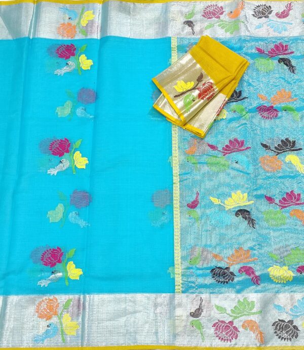 PURE ZARIKOTA HANDLOOM BUTA SAREE WITH BLOUSE B1138 - Image 3