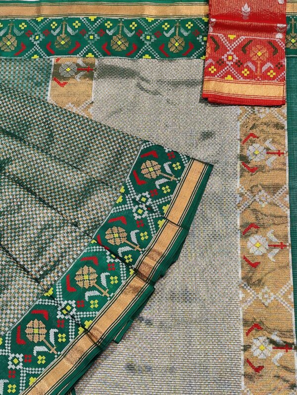 PURE ZAMAWAR WITH BOTH SIDES PATOLA BORDER ZARIKOTA HANDLOOM SAREE_Z49