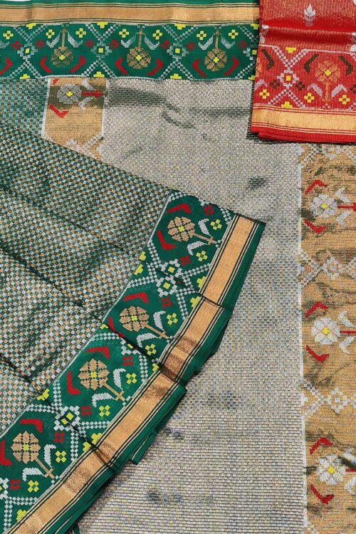 PURE ZAMAWAR WITH BOTH SIDES PATOLA BORDER ZARIKOTA HANDLOOM SAREE_Z49