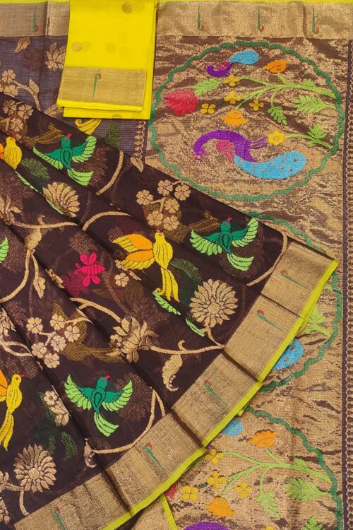PURE ALL OVER JAAL ZARIKOTA HANDLOOM SAREE WITH BLOUSE_J437