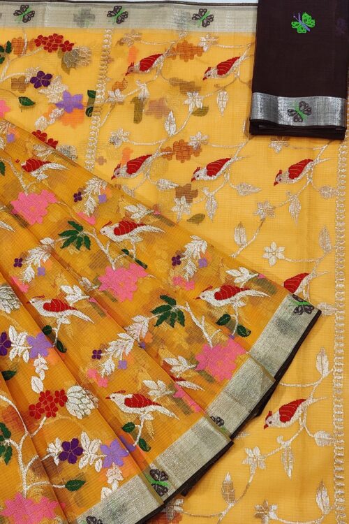 PURE ALL OVER JAAL ZARIKOTA HANDLOOM SAREE WITH BLOUSE_J443