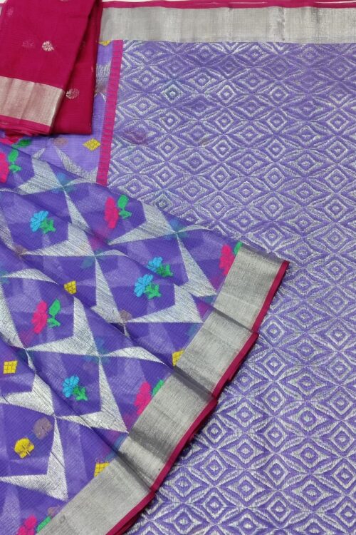 PURE ALL OVER JAAL ZARIKOTA HANDLOOM SAREE WITH BLOUSE_J444