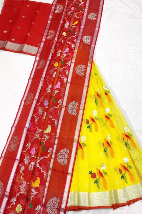 PURE ZARIKOTA HANDLOOM LEHANGA MATERIAL SET – L149