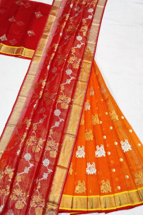 PURE ZARIKOTA HANDLOOM LEHANGA MATERIAL SET – L151