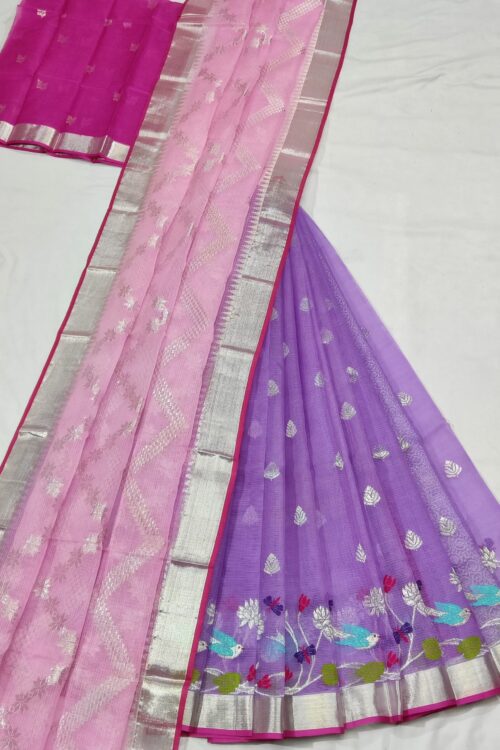 PURE ZARIKOTA HANDLOOM LEHANGA MATERIAL SET – L153