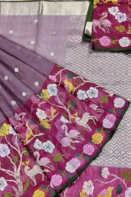 PURE BIG PAITHANI BORDER ZARIKOTA HANDLOOM SAREE S-103