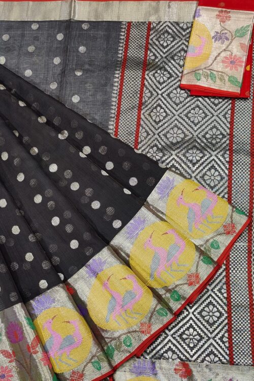 PURE BIG PAITHANI BORDER ZARIKOTA HANDLOOM SAREE S-104