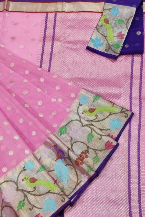 PURE BIG PAITHANI BORDER ZARIKOTA HANDLOOM SAREE S-105
