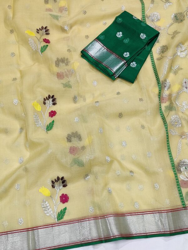 PURE ZARIKOTA HANDLOOM BUTA SAREE WITH BLOUSE B1189 - Image 2