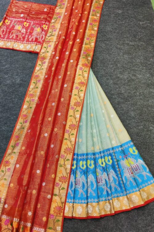 PURE ZARIKOTA HANDLOOM LEHANGA MATERIAL SET – L166