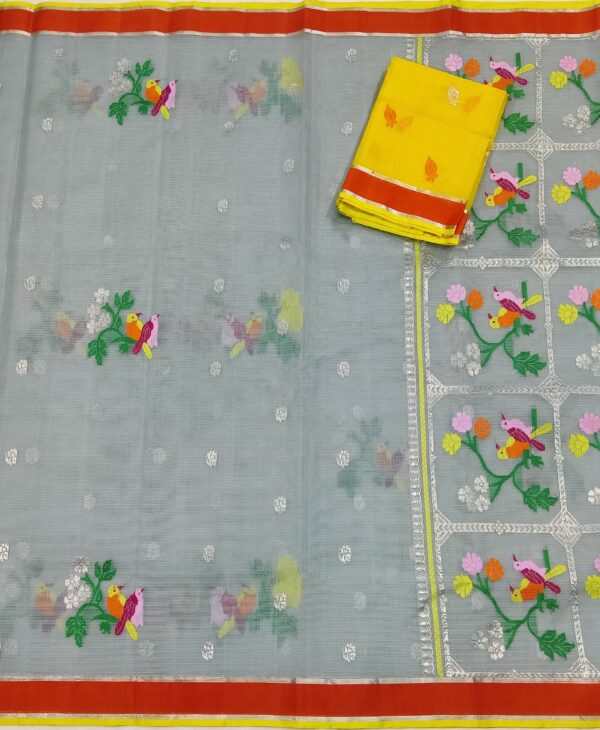 PURE ZARIKOTA HANDLOOM BUTA SAREE WITH BLOUSE B1206 - Image 3