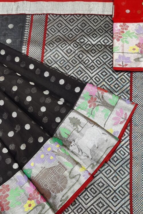 PURE BIG PAITHANI BORDER ZARIKOTA HANDLOOM SAREE S-110