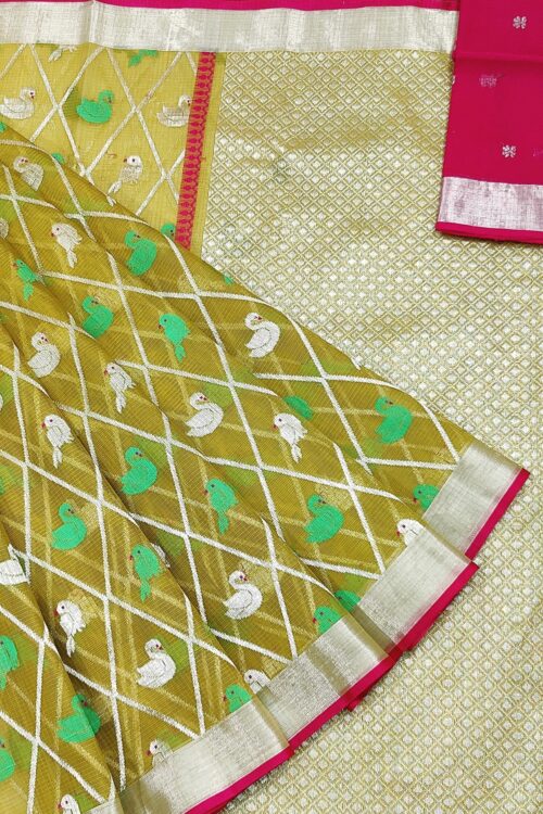 PURE ALL OVER JAAL ZARIKOTA HANDLOOM SAREE WITH BLOUSE_J452