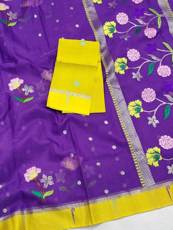 PURE ZARIKOTA HANDLOOM BUTA SAREE WITH BLOUSE B1217 - Image 2