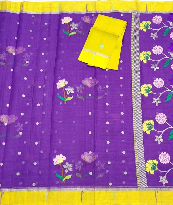 PURE ZARIKOTA HANDLOOM BUTA SAREE WITH BLOUSE B1217 - Image 3