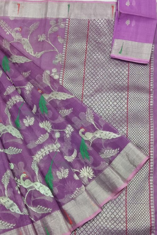 PURE ALL OVER JAAL ZARIKOTA HANDLOOM SAREE WITH BLOUSE_J453