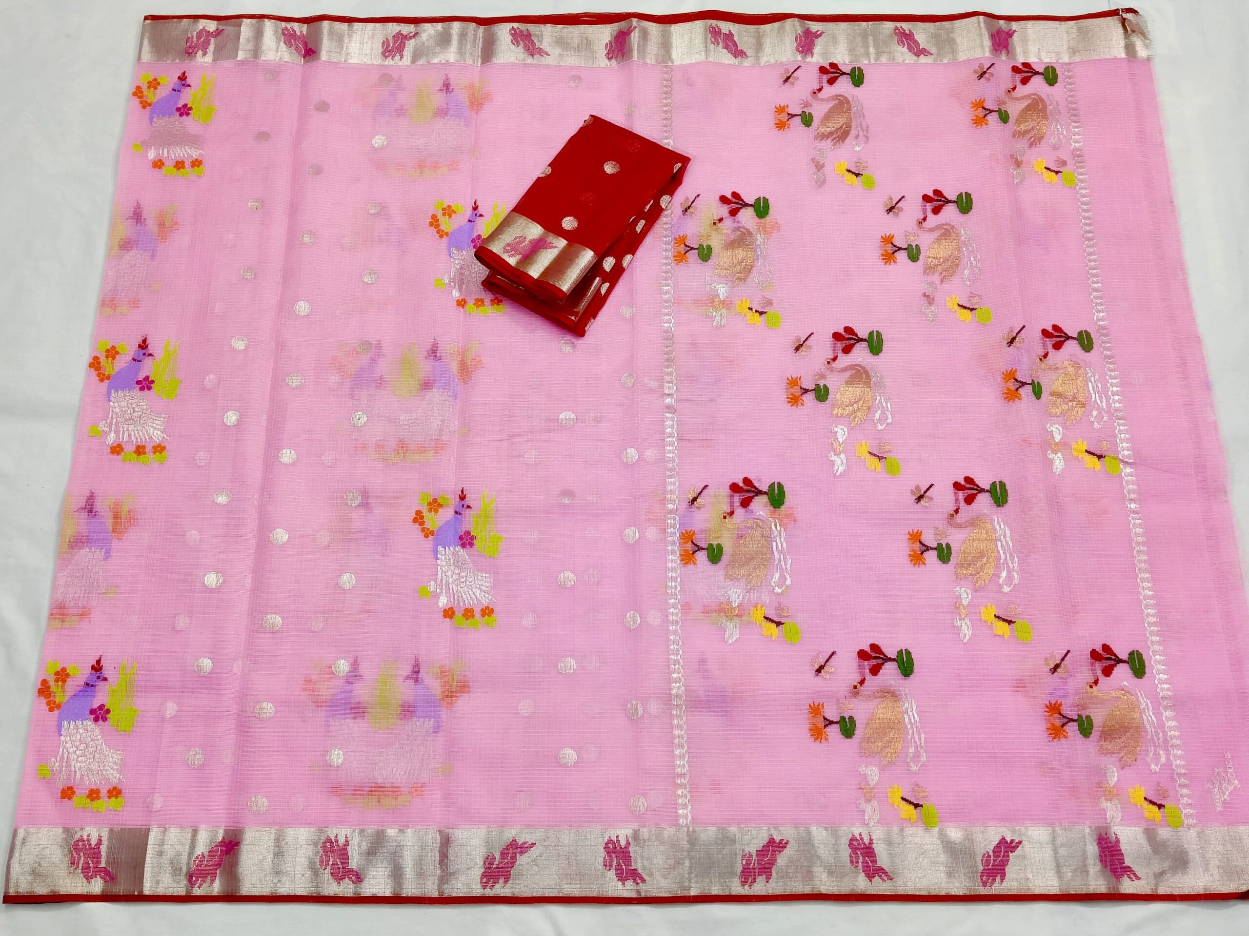 PURE ZARIKOTA HANDLOOM BUTA SAREE WITH BLOUSE B1225 - Image 4