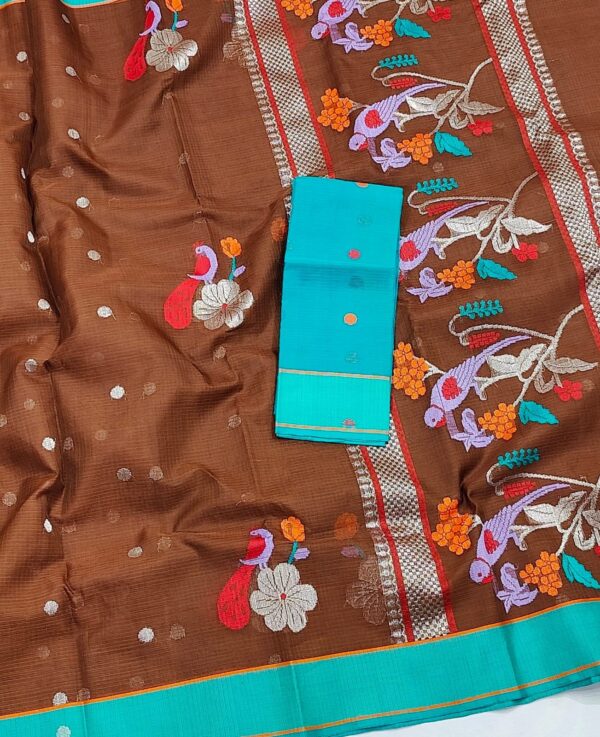 PURE ZARIKOTA HANDLOOM BUTA SAREE WITH BLOUSE B1226 - Image 2