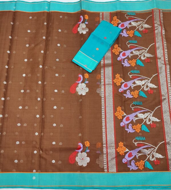 PURE ZARIKOTA HANDLOOM BUTA SAREE WITH BLOUSE B1226 - Image 3
