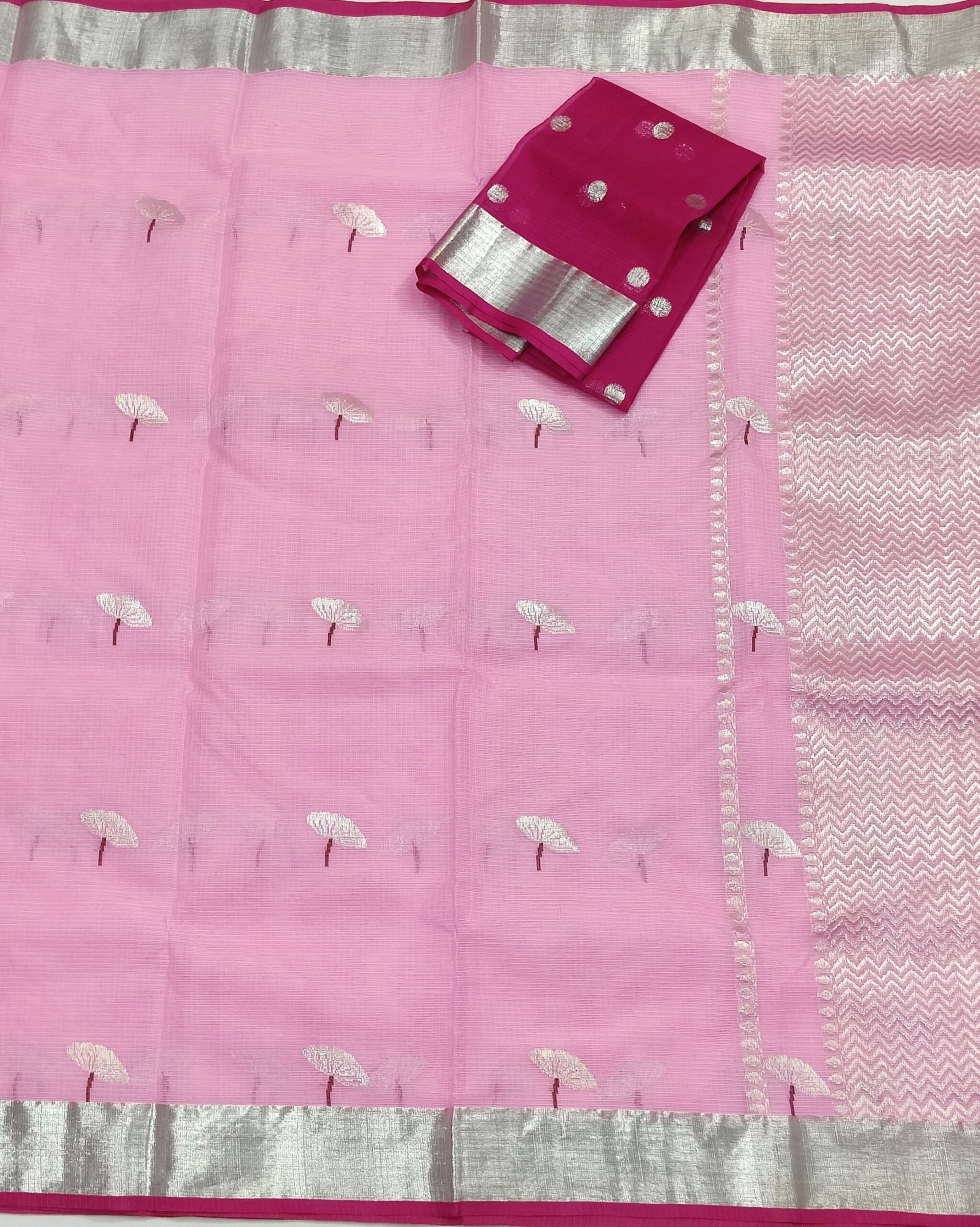 PURE ZARIKOTA HANDLOOM BUTA SAREE WITH BLOUSE B1227 - Image 3