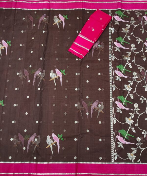 PURE ZARIKOTA HANDLOOM BUTA SAREE WITH BLOUSE B1228 - Image 3