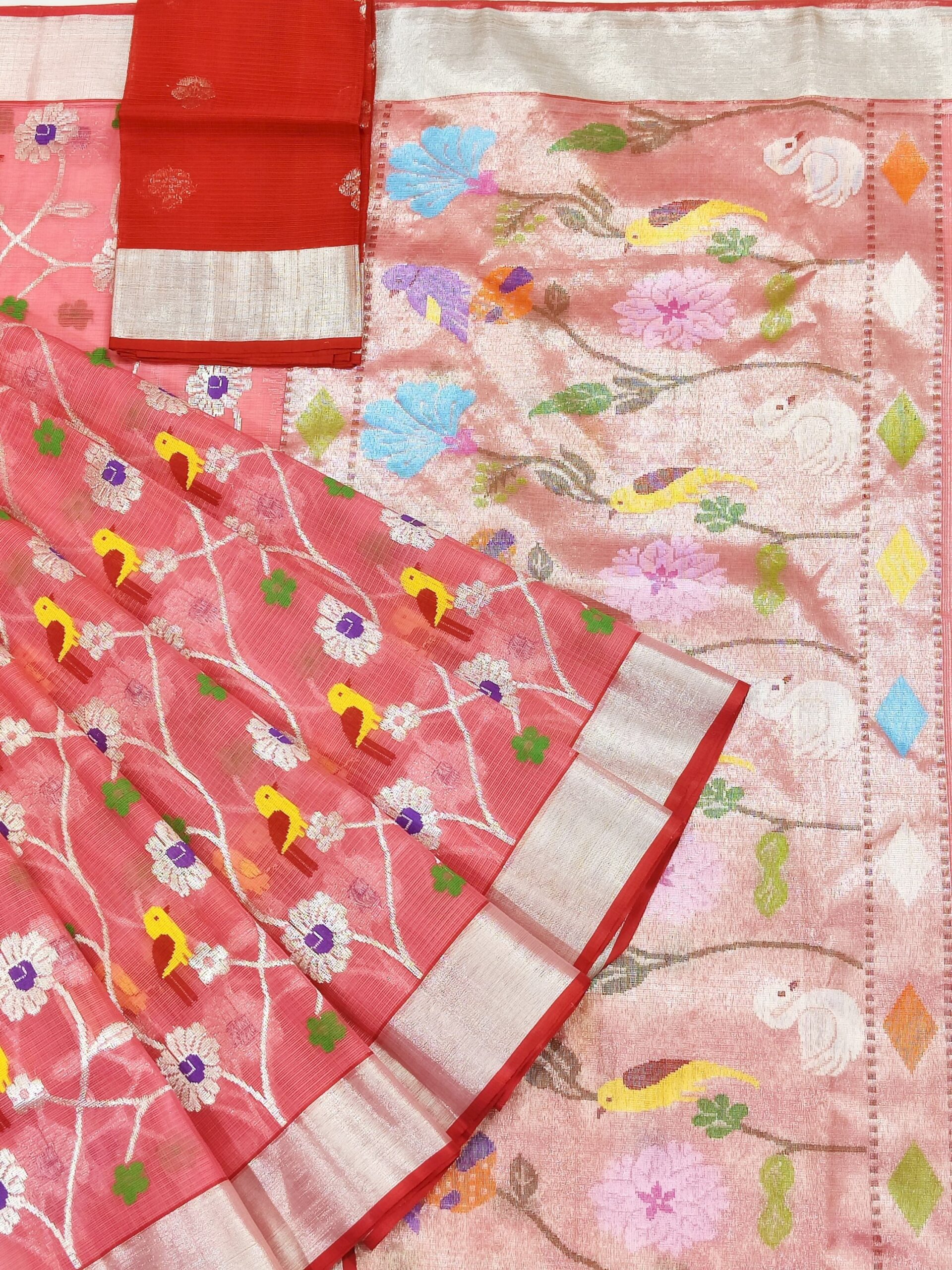 PURE ALL OVER JAAL ZARIKOTA HANDLOOM SAREE WITH BLOUSE_J454